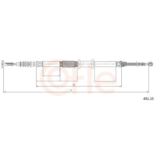 Seilzug Feststellbremse Cofle 491.15 für Fiat Hinten Links