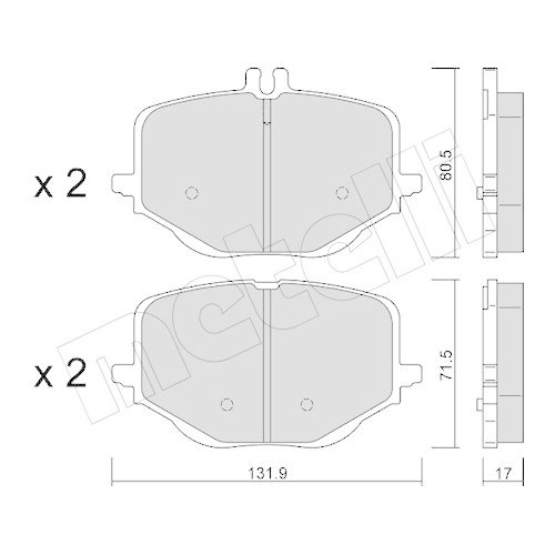 Bremsbelagsatz Scheibenbremse Metelli 22-1314-0 f&uuml;r Mercedes Benz Mercedes Benz