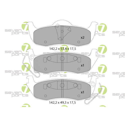 Bremsbelagsatz Scheibenbremse 7 Seven Parts SVP25350 f&uuml;r Jeep Nissan