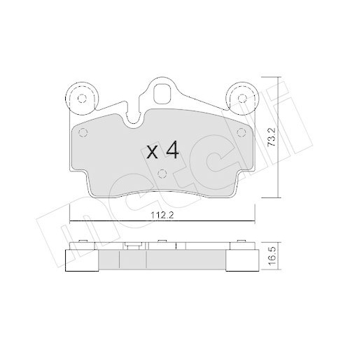 Brake Pad Set Disc Brake Metelli 22-0655-0 for Audi Porsche VW Rear Axle