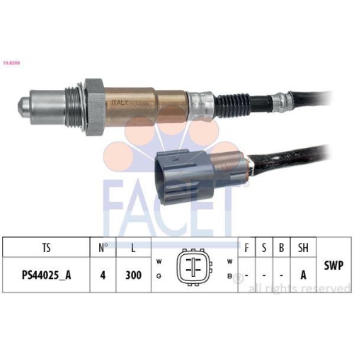 Lambdasonde Facet 10.8269 Made In Italy - Oe Equivalent f&uuml;r Citro&euml;n Daihatsu