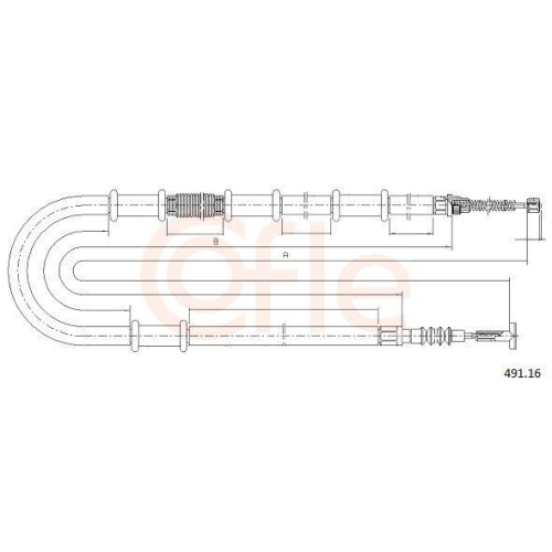 Seilzug Feststellbremse Cofle 491.16 für Fiat Hinten Links