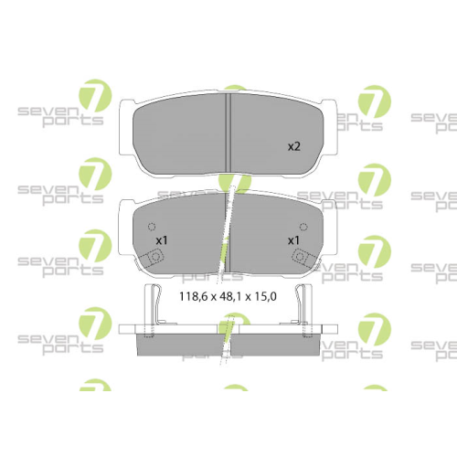 Bremsbelagsatz Scheibenbremse 7 Seven Parts SVP25360 f&uuml;r Kia Ssangyong