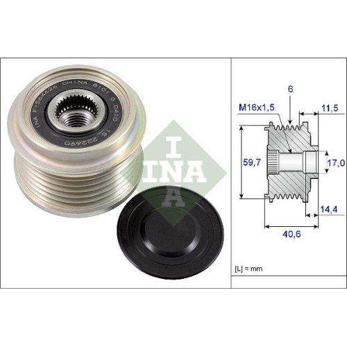 Generatorfreilauf Schaeffler Ina 535 0227 10 f&uuml;r Opel Vauxhall General Motors