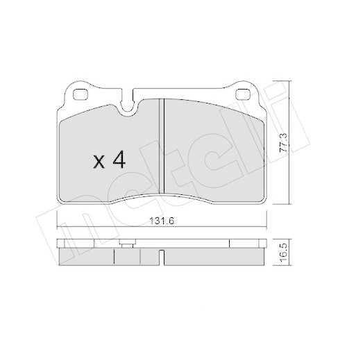 Bremsbelagsatz Scheibenbremse Metelli 22-0659-0 f&uuml;r Audi VW Aston Martin Cupra