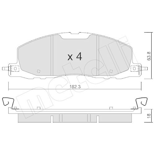 Bremsbelagsatz Scheibenbremse Metelli 22-1330-0 f&uuml;r Ford Ford Usa Vorderachse