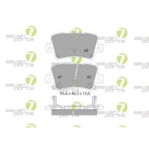 Bremsbelagsatz Scheibenbremse 7 Seven Parts SVP25380 f&uuml;r Honda 1. Hinterachse