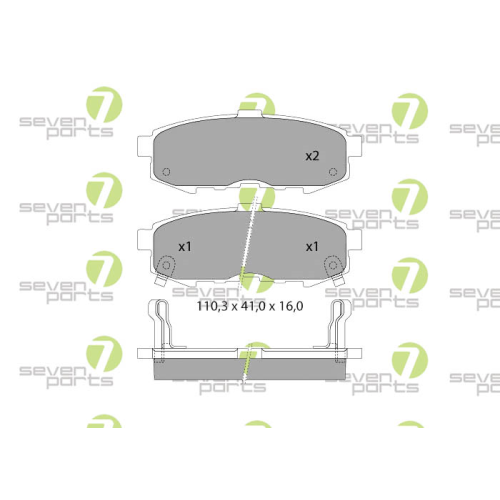 Bremsbelagsatz Scheibenbremse 7 Seven Parts SVP25390 f&uuml;r Mazda 1. Hinterachse