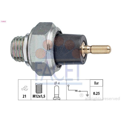 &Ouml;ldruckschalter Facet 7.0033 Made In Italy - Oe Equivalent f&uuml;r