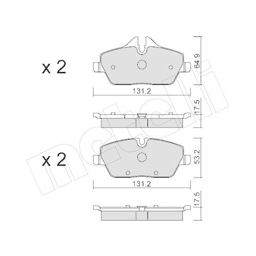 Bremsbelagsatz Scheibenbremse Metelli 22-0664-0 für Bmw Mini Vorderachse