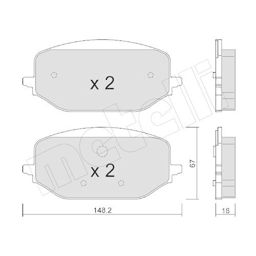 Bremsbelagsatz Scheibenbremse Metelli 22-1351-0 f&uuml;r Citro&euml;n Opel Peugeot DS