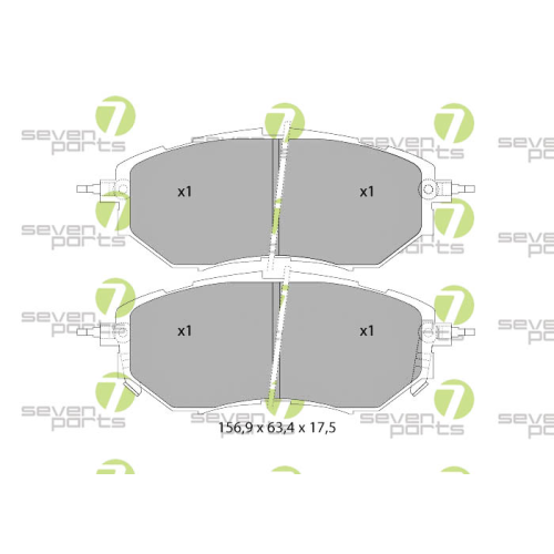 Bremsbelagsatz Scheibenbremse 7 Seven Parts SVP25460 f&uuml;r Subaru 1. Vorderachse