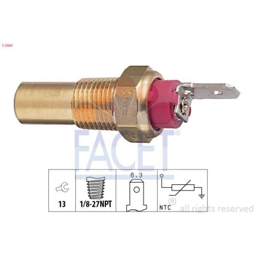Sensor K&uuml;hlmitteltemperatur Facet 7.3069 Made In Italy - Oe Equivalent f&uuml;r Ford