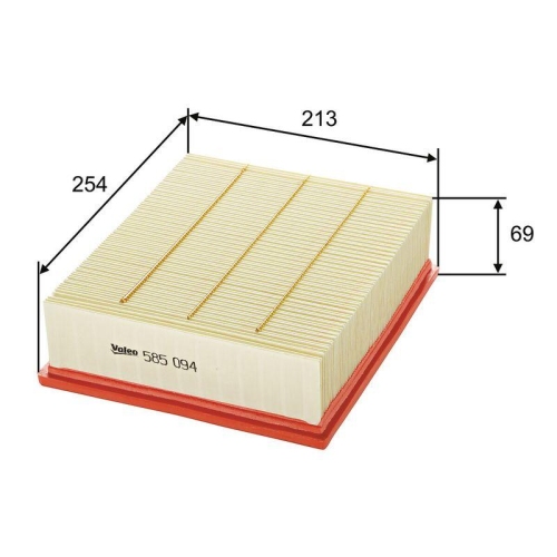 Luftfilter Valeo 585094 f&uuml;r Audi Skoda VW