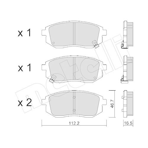 Bremsbelagsatz Scheibenbremse Metelli 22-1353-0 für Renault Dacia Vorderachse