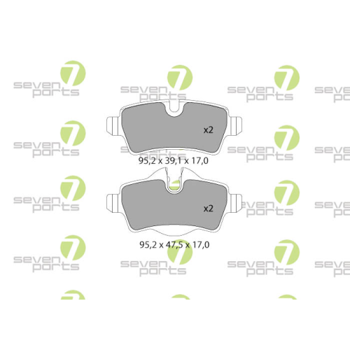 Bremsbelagsatz Scheibenbremse 7 Seven Parts SVP25490 f&uuml;r Bmw Mini 1. Hinterachse