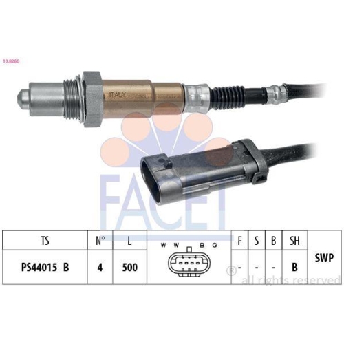 Lambdasonde Facet 10.8280 Made In Italy - Oe Equivalent für Nissan Opel Renault