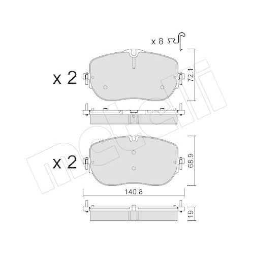 Bremsbelagsatz Scheibenbremse Metelli 22-1356-0 f&uuml;r Mercedes Benz Mercedes Benz