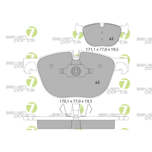 Bremsbelagsatz Scheibenbremse 7 Seven Parts SVP25500 f&uuml;r Bmw Mini 1. Vorderachse