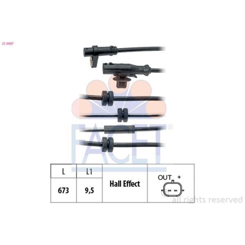 Sensor Raddrehzahl Facet 21.0087 Made In Italy - Oe Equivalent f&uuml;r Ford Hitachi