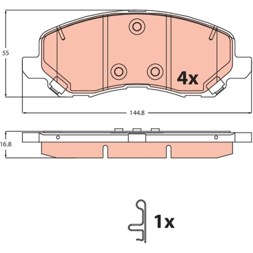 Bremsbelagsatz Scheibenbremse Trw GDB2501 f&uuml;r Dodge Lancia Jeep