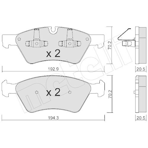 Bremsbelagsatz Scheibenbremse Metelli 22-0670-0 f&uuml;r Mercedes Benz Mercedes Benz