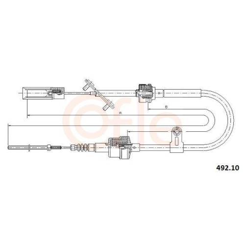 Seilzug Kupplungsbetätigung Cofle 492.10 für Fiat