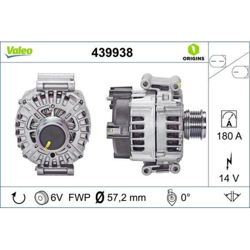 Generator Valeo 439938 Valeo Origins New Oe Technologie f&uuml;r Audi Porsche