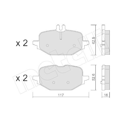 Bremsbelagsatz Scheibenbremse Metelli 22-1359-0 für Mercedes Benz Mercedes Benz