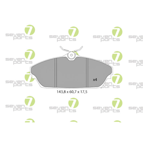 Bremsbelagsatz Scheibenbremse 7 Seven Parts SVP25540 f&uuml;r Renault 1. Vorderachse