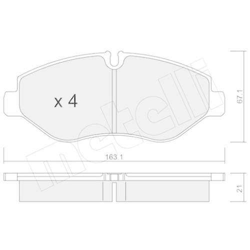 Bremsbelagsatz Scheibenbremse Metelli 22-0671-1 für Iveco Vorderachse