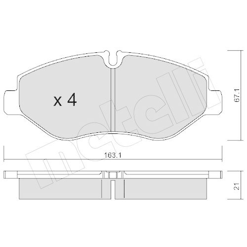 Bremsbelagsatz Scheibenbremse Metelli 22-0671-1 f&uuml;r Iveco Vorderachse