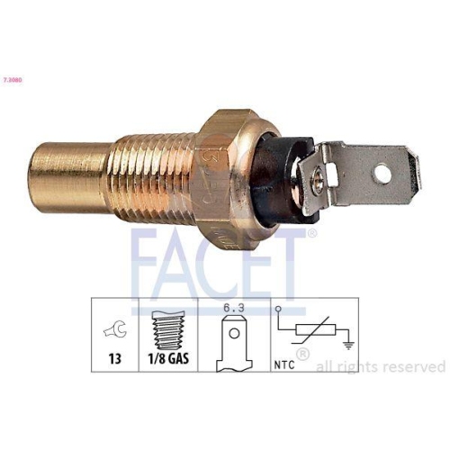 Sensor K&uuml;hlmitteltemperatur Facet 7.3080 Made In Italy - Oe Equivalent f&uuml;r Ford