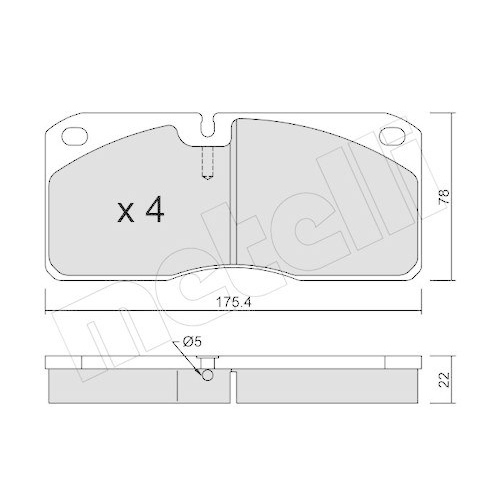 Bremsbelagsatz Scheibenbremse Metelli 22-0269-0 f&uuml;r Iveco Renault Trucks