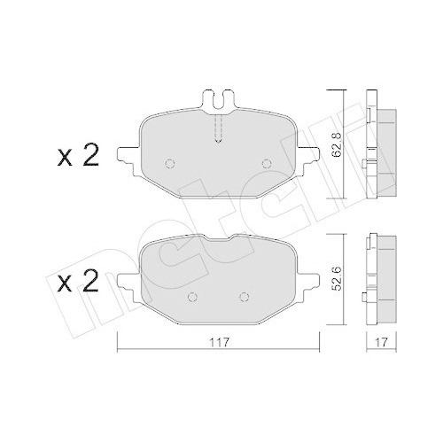 Bremsbelagsatz Scheibenbremse Metelli 22-1359-1 f&uuml;r Mercedes Benz Mercedes Benz