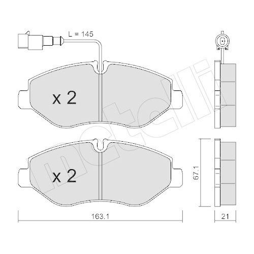 Bremsbelagsatz Scheibenbremse Metelli 22-0671-4 f&uuml;r Nissan Renault Trucks