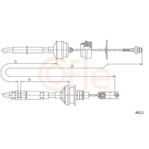 Seilzug Kupplungsbetätigung Cofle 492.3 für Citroën Fiat Peugeot