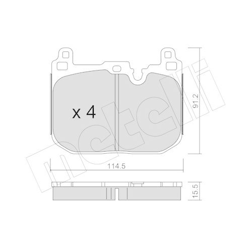 Bremsbelagsatz Scheibenbremse Metelli 22-1015-4 f&uuml;r Bmw Mini Vorderachse