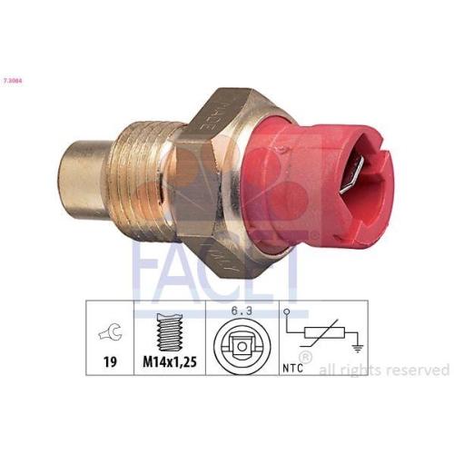 Sensor K&uuml;hlmitteltemperatur Facet 7.3084 Made In Italy - Oe Equivalent f&uuml;r Fiat