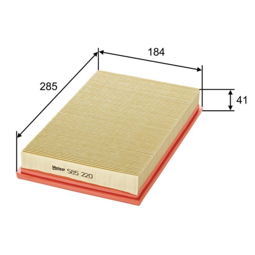 Luftfilter Valeo 585220 f&uuml;r Opel Saab Vauxhall
