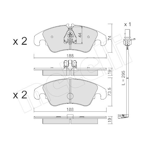 Bremsbelagsatz Scheibenbremse Metelli 22-0775-0K f&uuml;r Audi Vorderachse