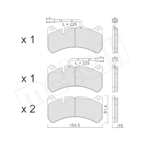 Bremsbelagsatz Scheibenbremse Metelli 22-1201-2 f&uuml;r Alfa Romeo Vorderachse