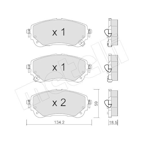 Bremsbelagsatz Scheibenbremse Metelli 22-1234-0 f&uuml;r Suzuki Toyota Vorderachse