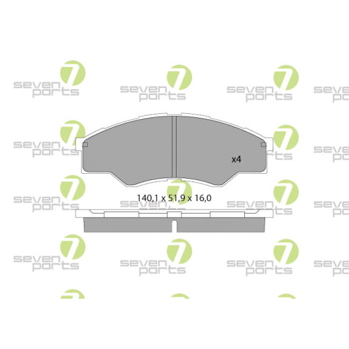 Bremsbelagsatz Scheibenbremse 7 Seven Parts SVP25580 f&uuml;r Lexus Toyota