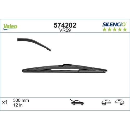 Wiper Blade Valeo 574202 Silencio Rear for Citroën Daihatsu Ford Opel Peugeot