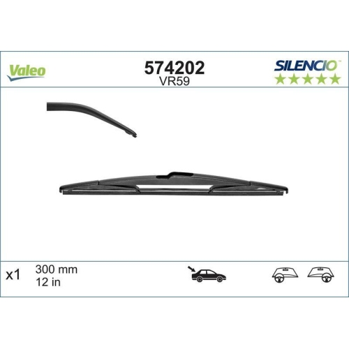 Wischblatt Valeo 574202 Silencio Rear für Citroën Ford Opel Peugeot Renault