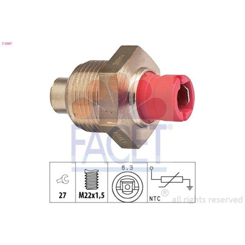 Sensor K&uuml;hlmitteltemperatur Facet 7.3087 Made In Italy - Oe Equivalent f&uuml;r Fiat