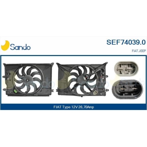 Elektromotor K&uuml;hlerl&uuml;fter Sando SEF74039.0 f&uuml;r Fiat