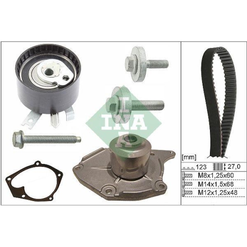 Wasserpumpe + Zahnriemensatz Schaeffler Ina 530 0197 31 f&uuml;r Nissan Renault Dacia