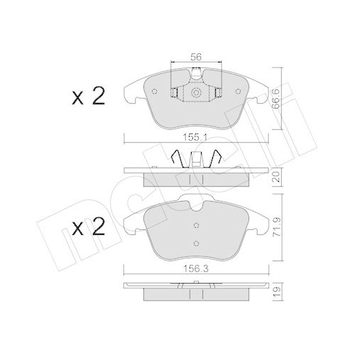 Bremsbelagsatz Scheibenbremse Metelli 22-0675-0 f&uuml;r Ford Volvo Land Rover